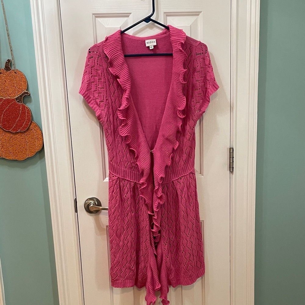 Kensie Pink Ruffled Women's Sweater